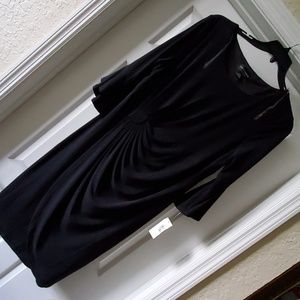 Black bell sleeve wrap dress